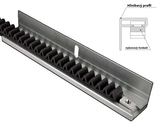 Verwendung der Zahnstange mit Konsole LZ-22-K