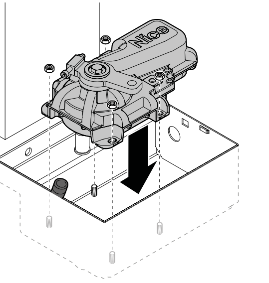 LFAB4024HS – Motor am Fundamentgehäuse befestigen