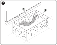 Kabelführung im Fundament des NICE-Tors