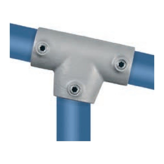 Verzinkter schräger Rohrverbinder für Rohre mit 42,4 mm Durchmesser, breite T-Form, 0°–11°