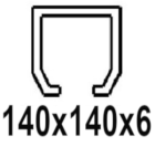 Für C-Profil 140x140x6 mm