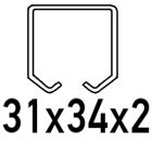 Für C-Profil 31x34x2 mm