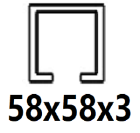 Für C-Profil 58x58x3 mm