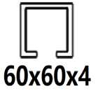 Für C-Profil 60x60x4 mm