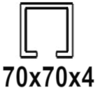 Für C-Profil 70x70x4 mm