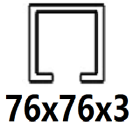 Für C-Profil 76x76x3 mm