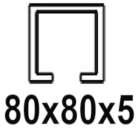 Für C-Profil 80x80x5 mm
