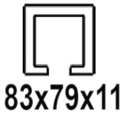 Für C-Profil 83x79x11 mm
