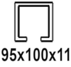 Für C-Profil 95x100x11 mm