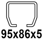 Für C-Profil 95x86x5 mm