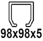 Für C-Profil 98x98x5 mm