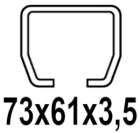 Für C-Profil 73x61x3,5 mm