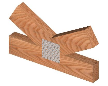 Anwendungsbeispiel für einen einseitigen Lochblechverbinder