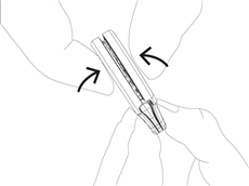 9. Lassen Sie die oberen Teile der Abdeckung ineinander einrasten. 9. Lassen Sie die oberen Teile der Abdeckung ineinander einrasten.
