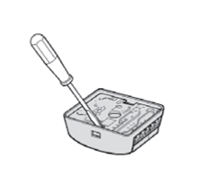 Platine der Lichtschranke NICE MOF heraushebeln Platine der Lichtschranke NICE MOF heraushebeln