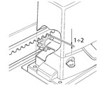 Lassen Sie zwischen Zahnstange und Antriebsritzel ein Spiel von 1–2 mm.