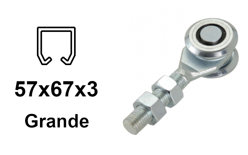 Laufwagen für Hängetore, 2 Rollen, für Profil 57×68×3,0