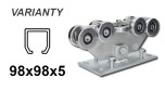 9-Rollen-Laufwagen für C-Profil 98 × 98 × 5 mm