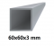 Aluminium-Vierkantrohr 60x60x3 mm, 6 m